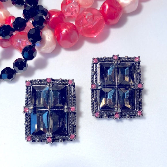 Sarah Coventry 50’s Midnight Magic Clip Earrings DeLizza & Elster Designed - Picture 4 of 4